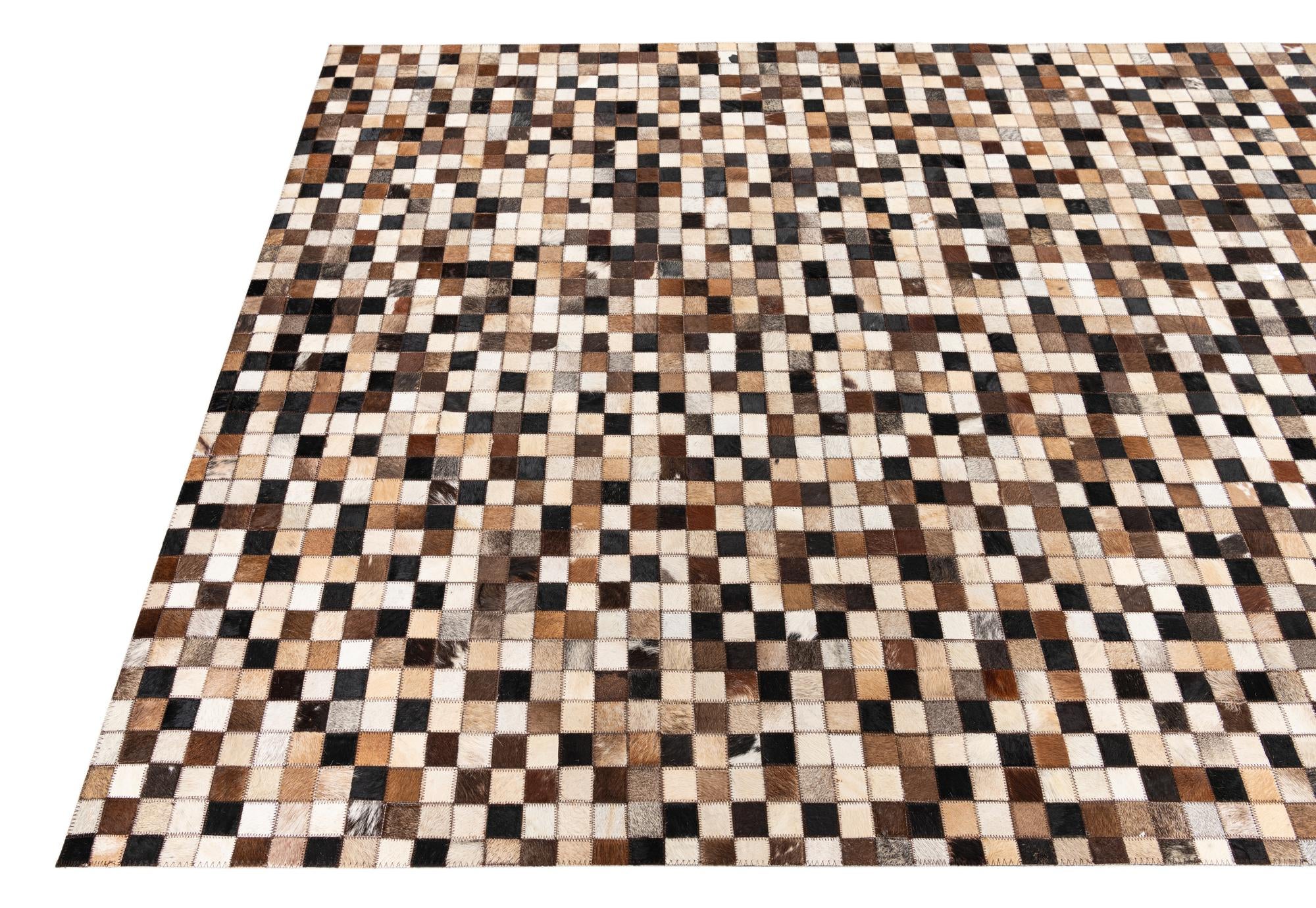 5' x 8' Cowhide Leather Rug