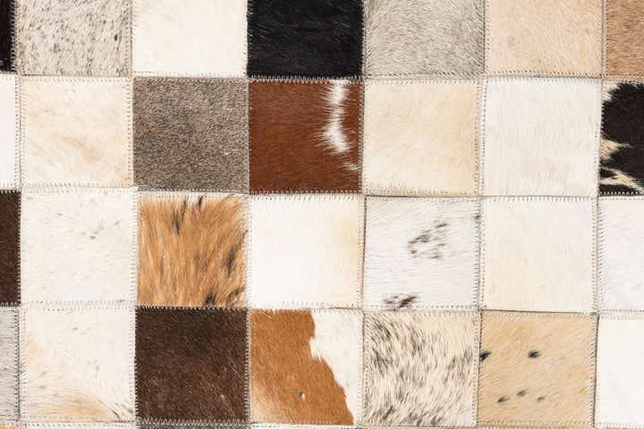 5' x 8' Cowhide Leather Rug