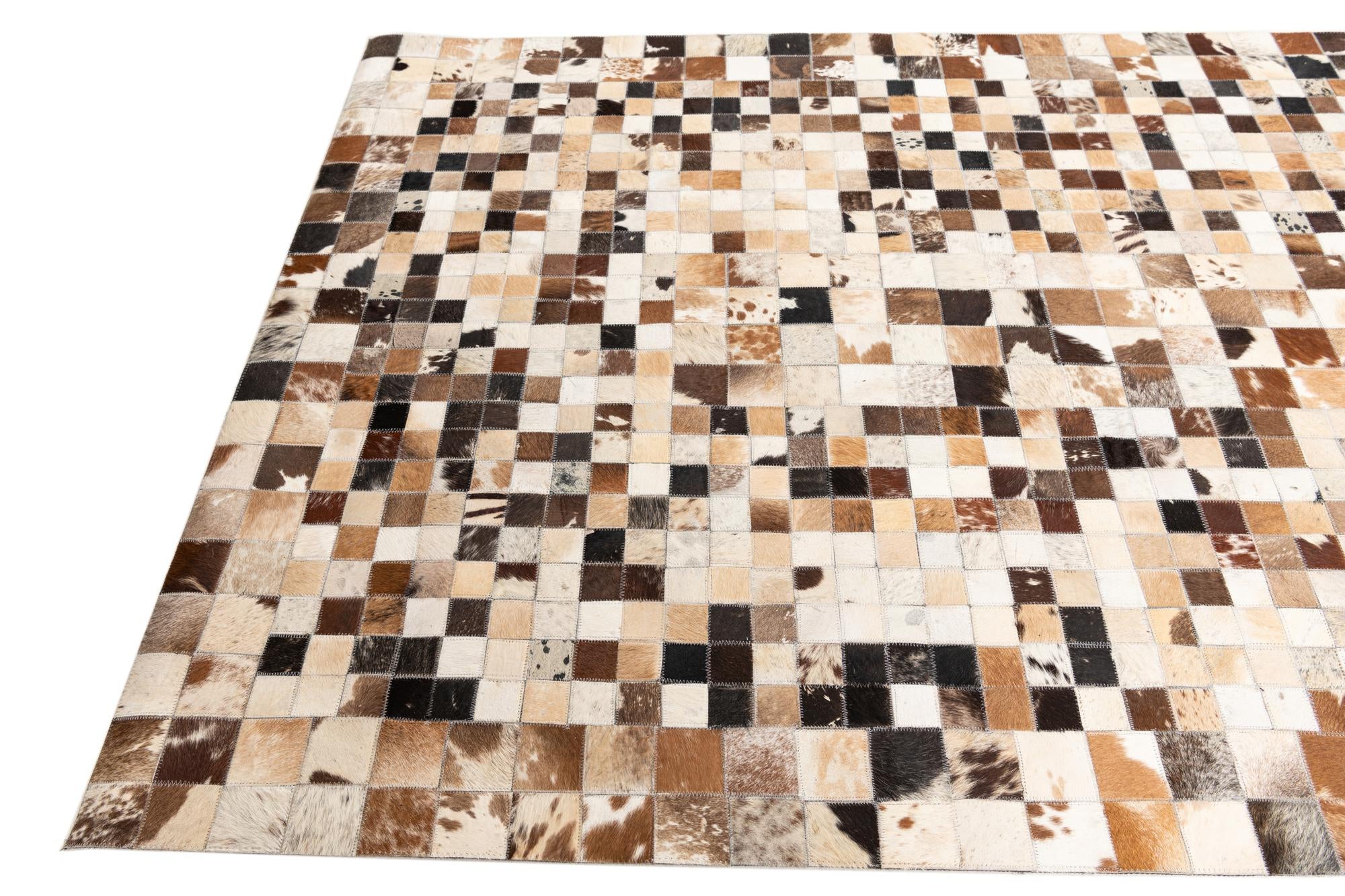 5' x 8' Cowhide Leather Rug