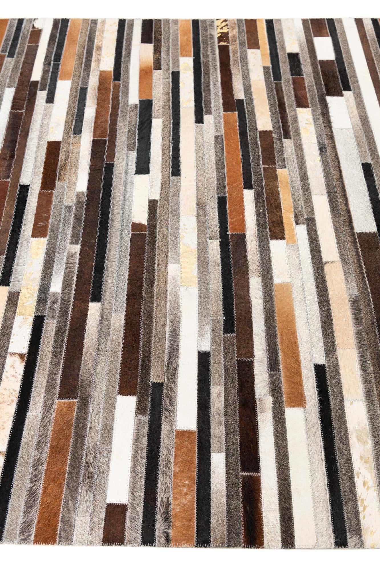 5' x 7' 9 Cowhide Leather Rug
