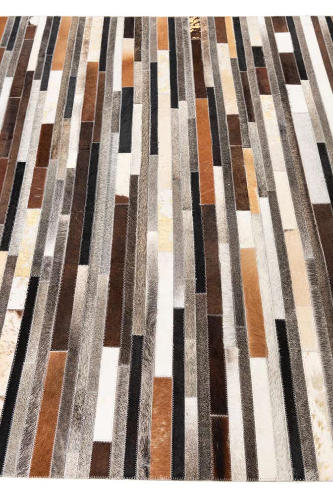 5' x 7' 9 Cowhide Leather Rug