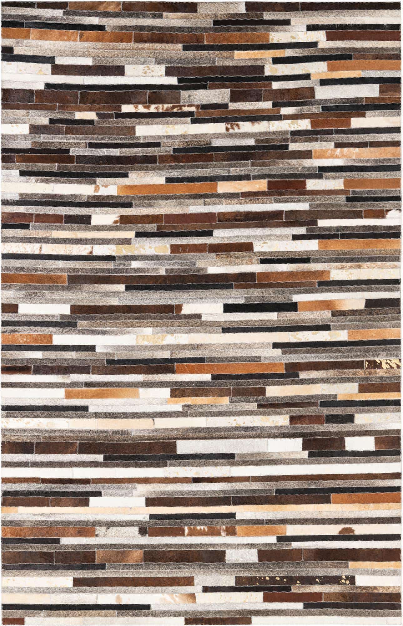 5' x 7' 9 Cowhide Leather Rug