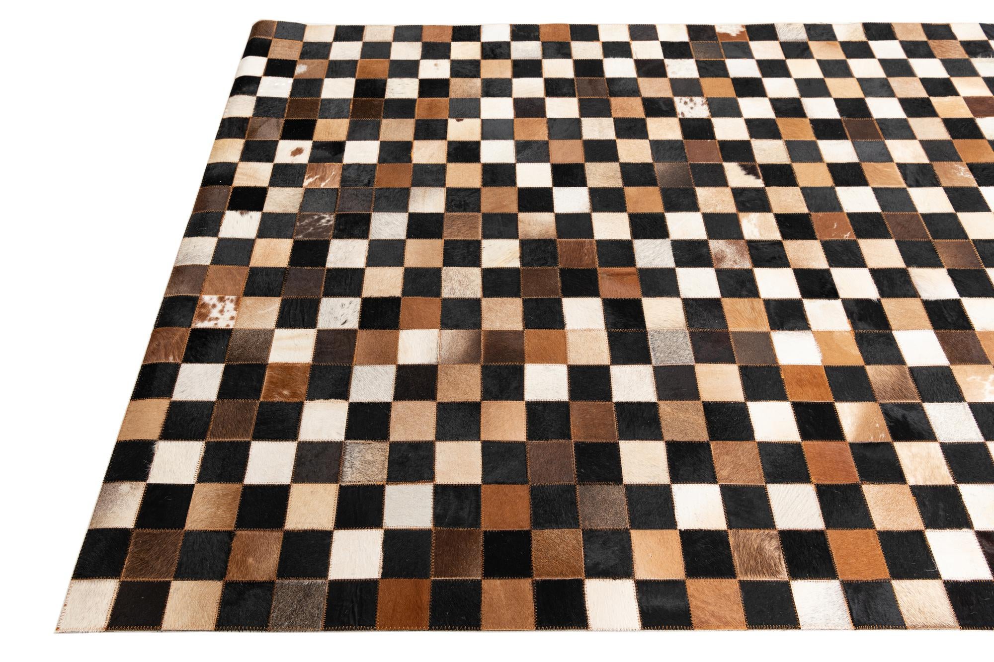 5' x 8' Cowhide Leather Rug