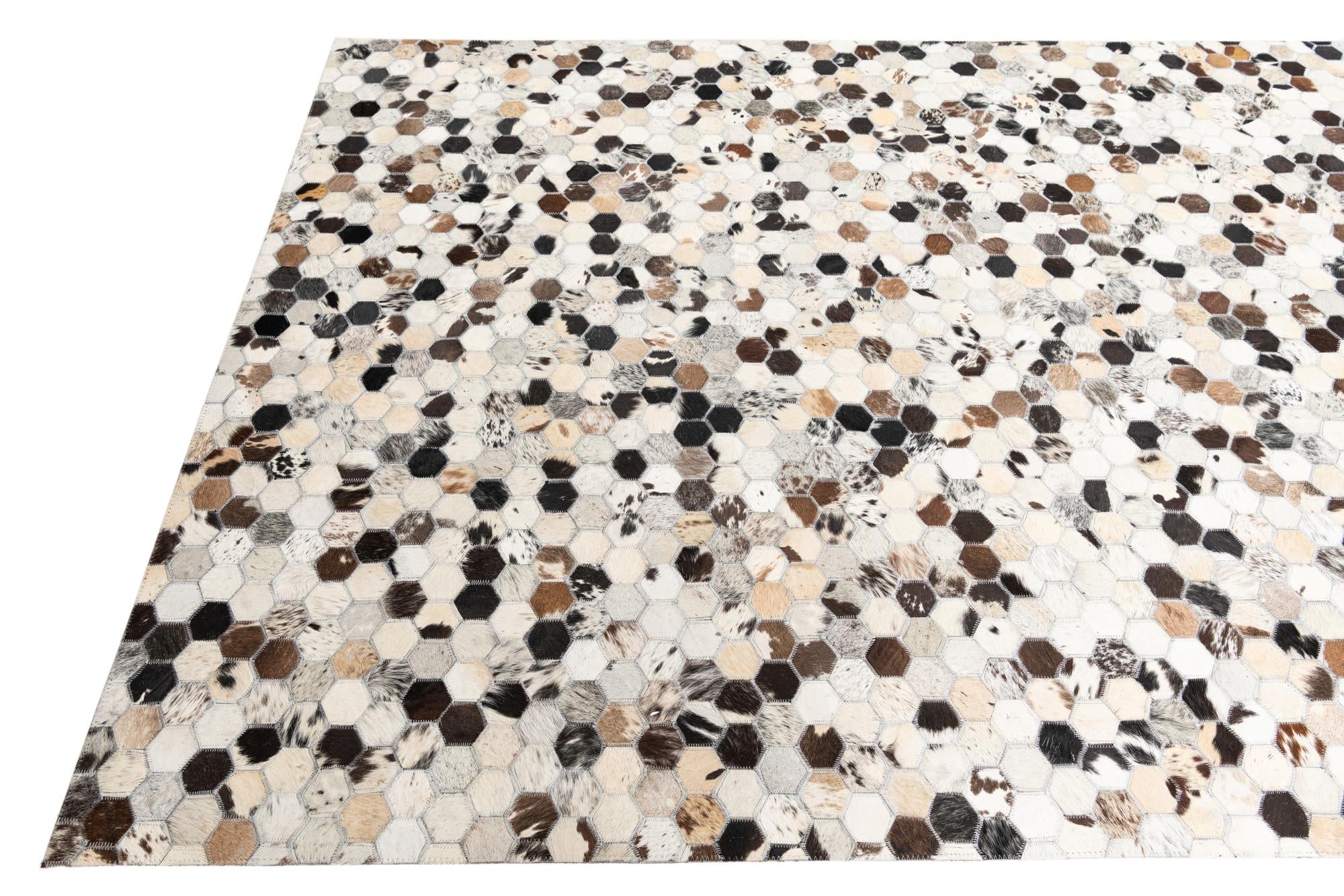 5' x 8' Cowhide Leather Rug