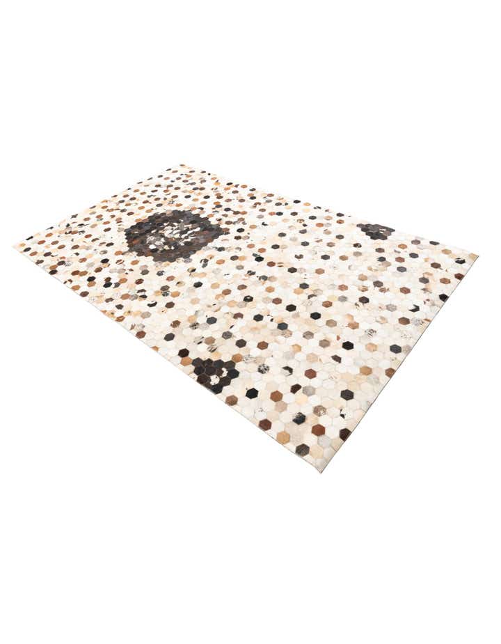 5' x 7' 10 Cowhide Leather Rug