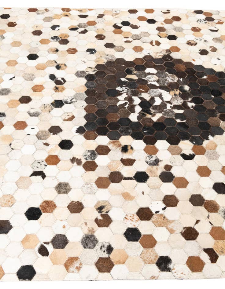 Detail image of 5' x 7' 10 Cowhide Leather Rug