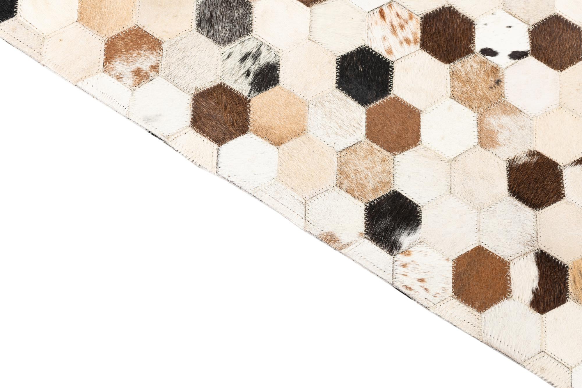 5' x 7' 10 Cowhide Leather Rug