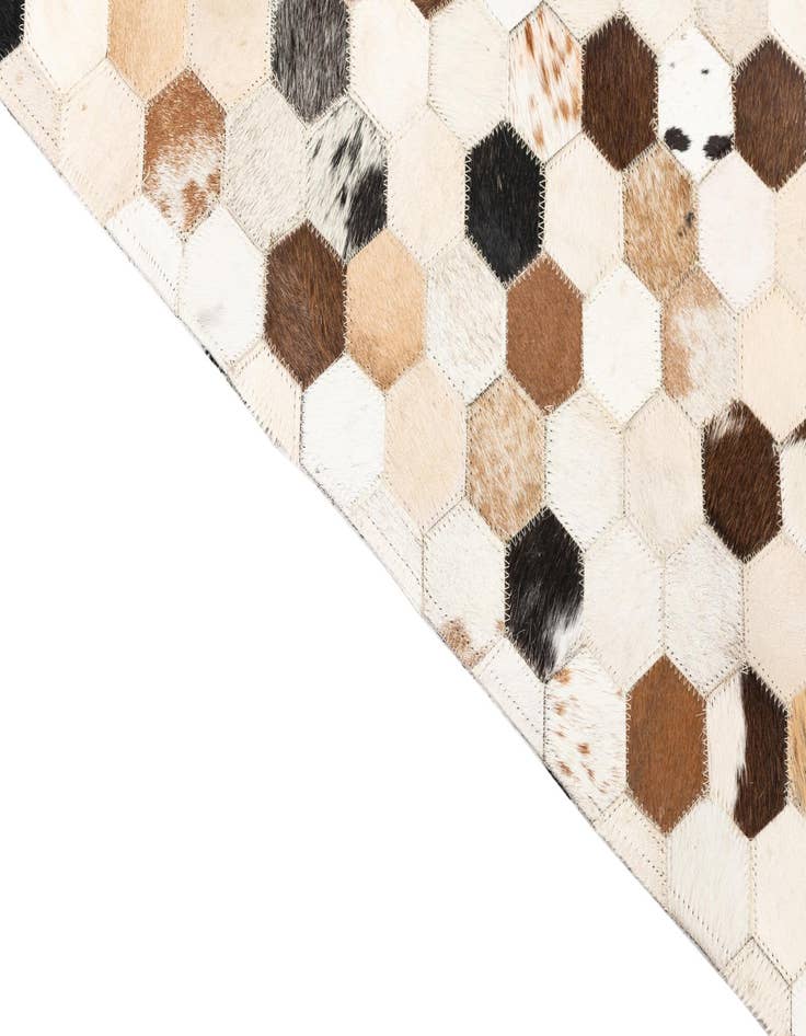 Detail image of 5' x 7' 10 Cowhide Leather Rug