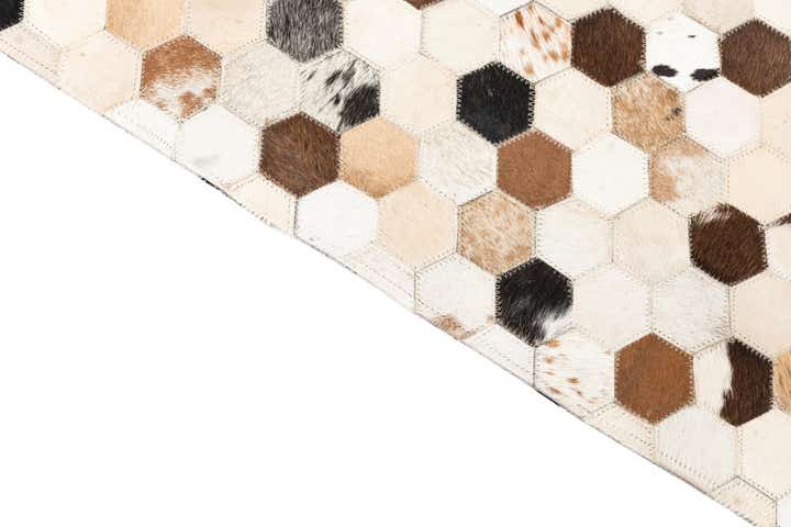 5' x 7' 10 Cowhide Leather Rug