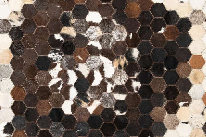 5' x 7' 10 Cowhide Leather Rug
