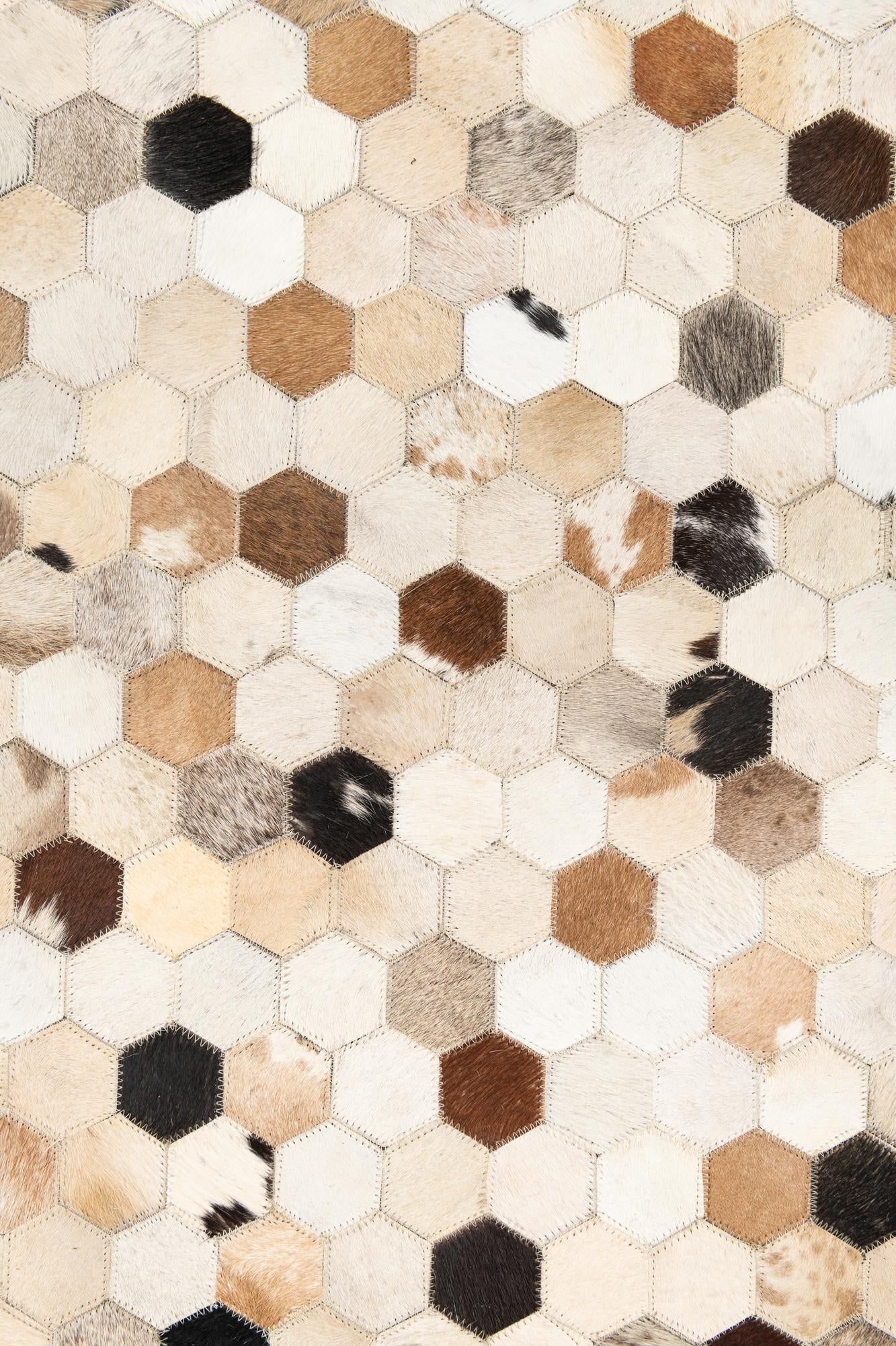 5' x 7' 10 Cowhide Leather Rug