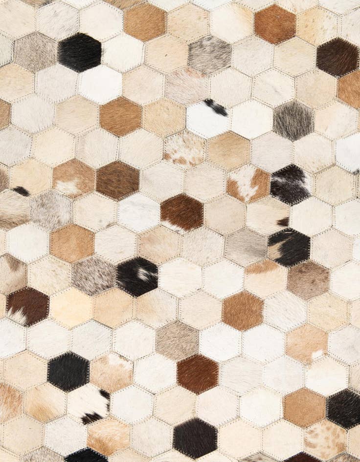 Detail image of 5' x 7' 10 Cowhide Leather Rug