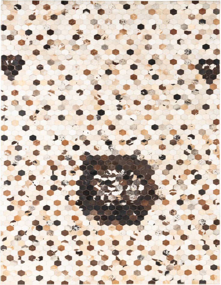 Detail image of 5' x 7' 10 Cowhide Leather Rug