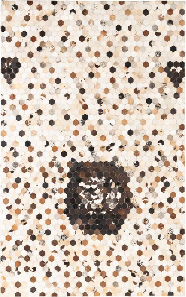 5' x 7' 10 Cowhide Leather Rug