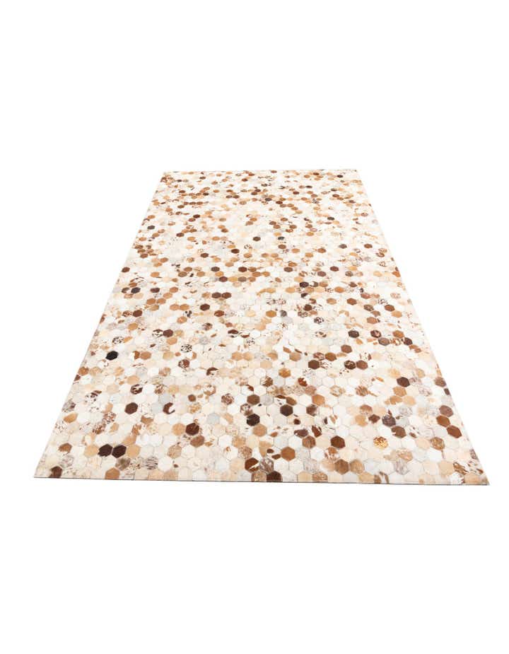 5' 2 x 8' Cowhide Leather Rug