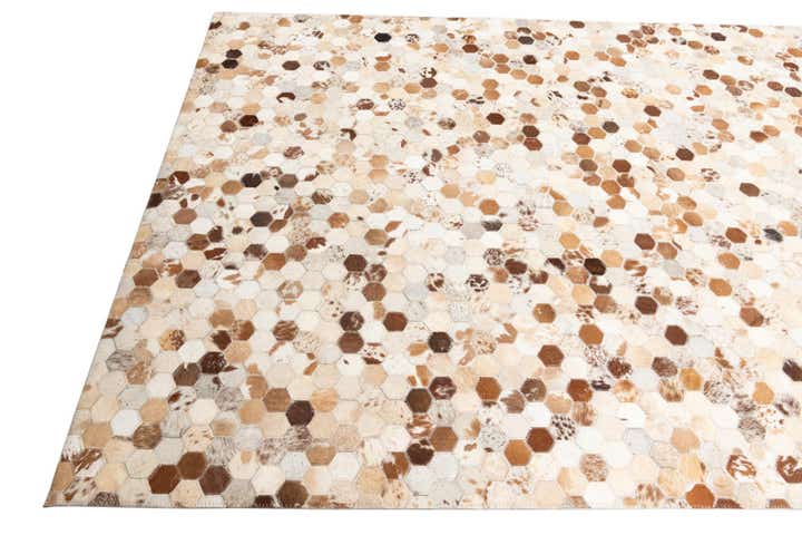 5' 2 x 8' Cowhide Leather Rug