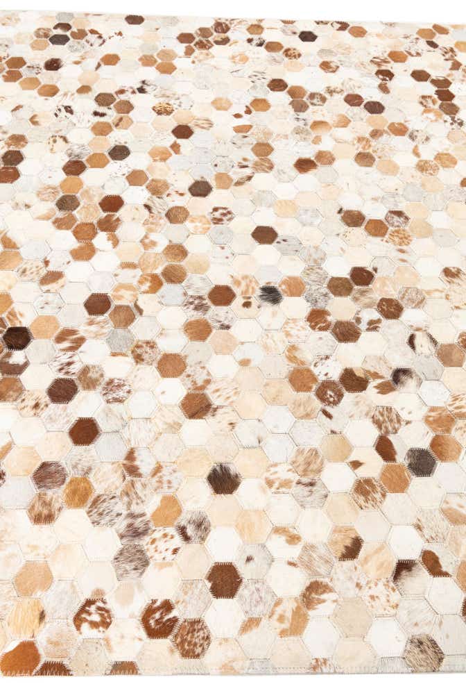 5' 2 x 8' Cowhide Leather Rug