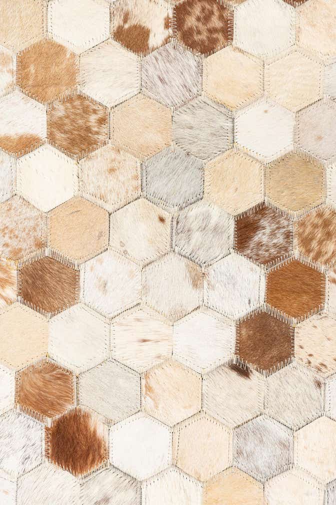 5' 2 x 8' Cowhide Leather Rug