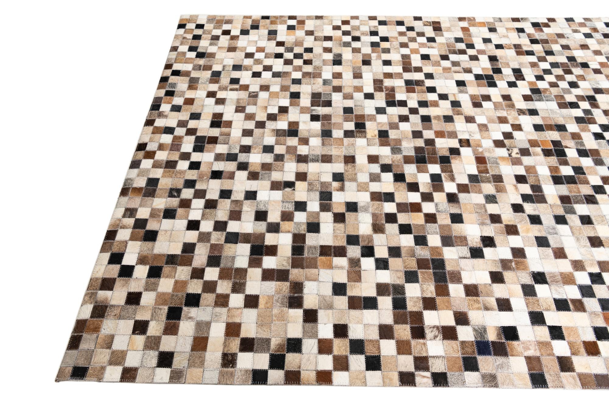 5' x 8' Cowhide Leather Rug
