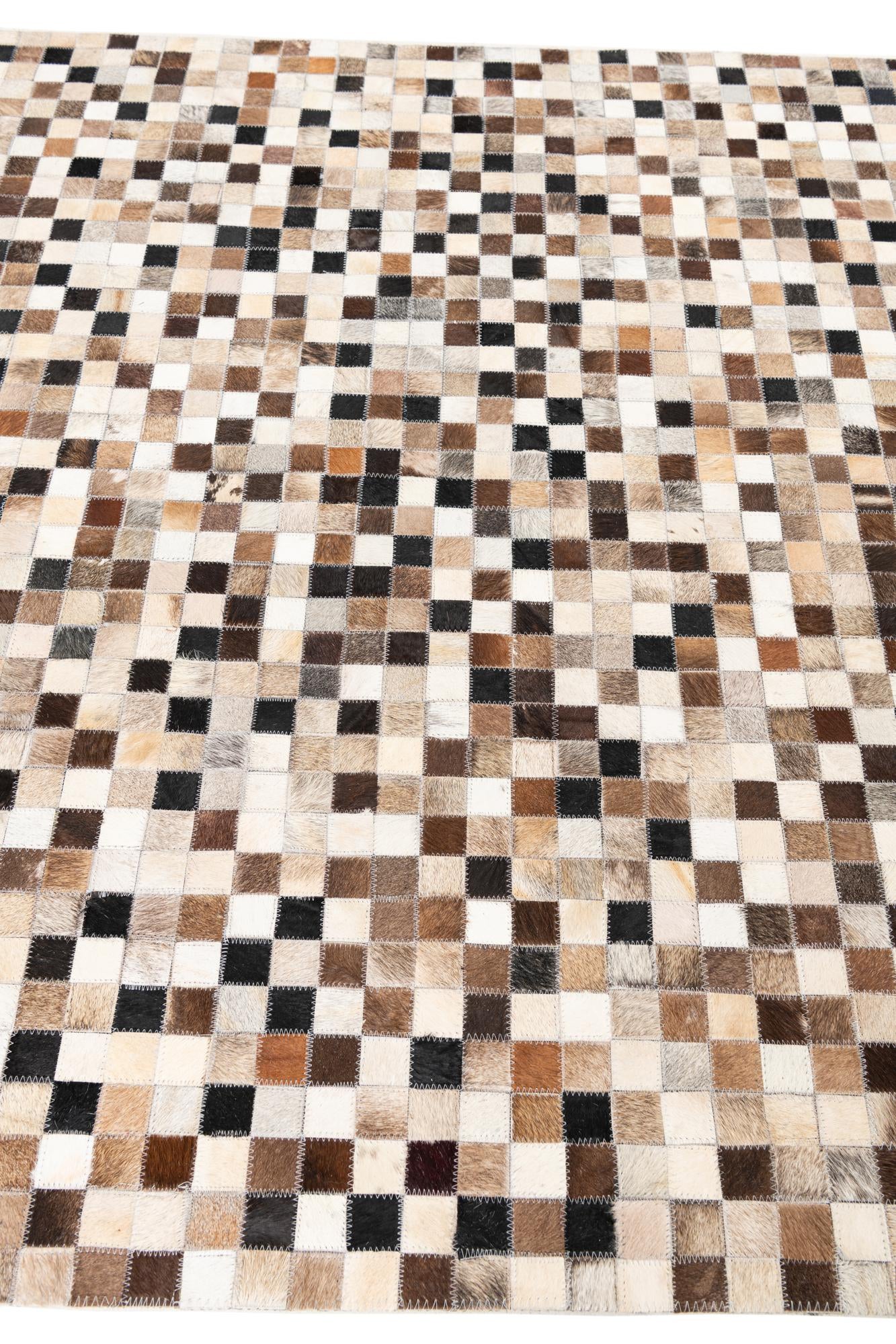5' x 8' Cowhide Leather Rug