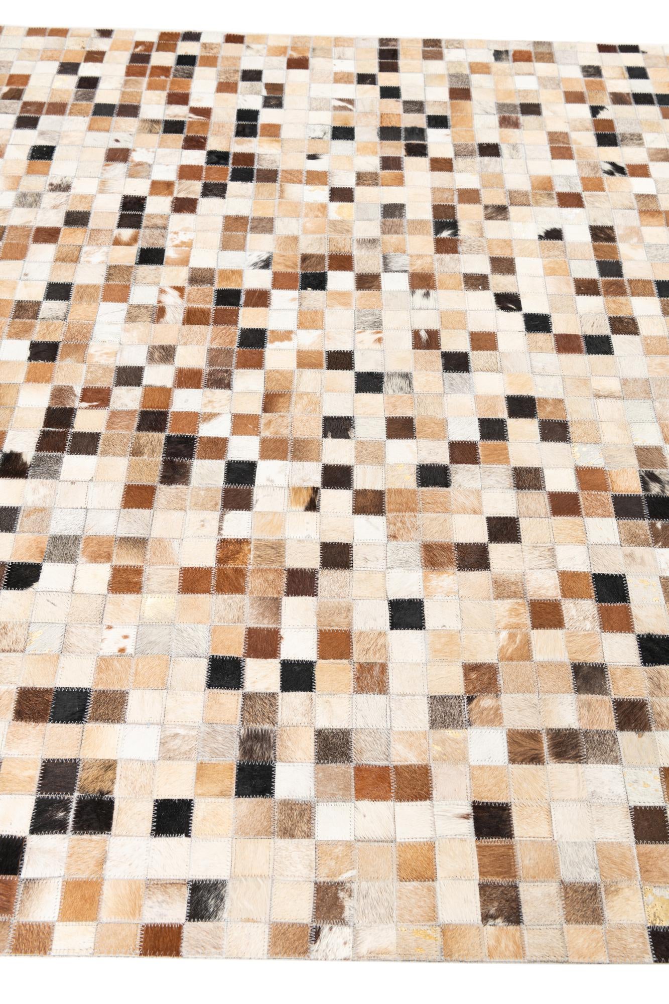 5' x 7' 10 Cowhide Leather Rug
