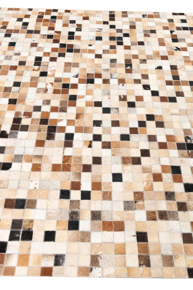 Detail image of 5' x 7' 10 Cowhide Leather Rug