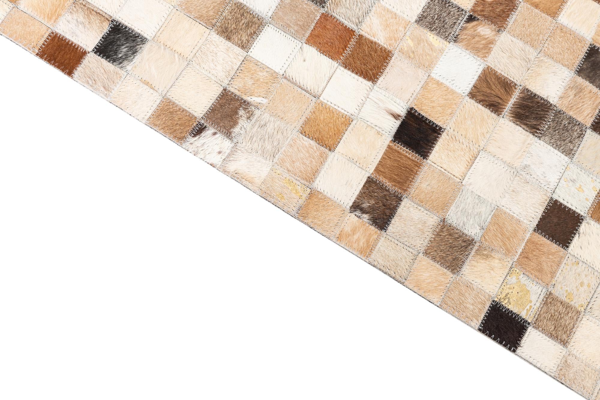 5' x 7' 10 Cowhide Leather Rug