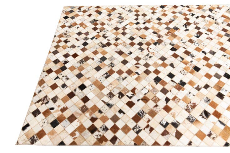 Detail image of 5' x 7' 10 Cowhide Leather Rug