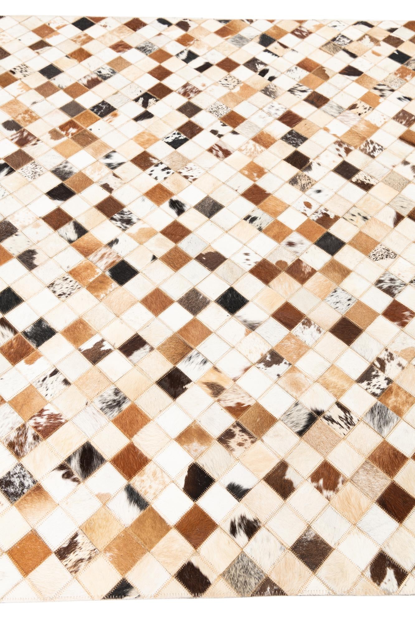 5' x 7' 10 Cowhide Leather Rug