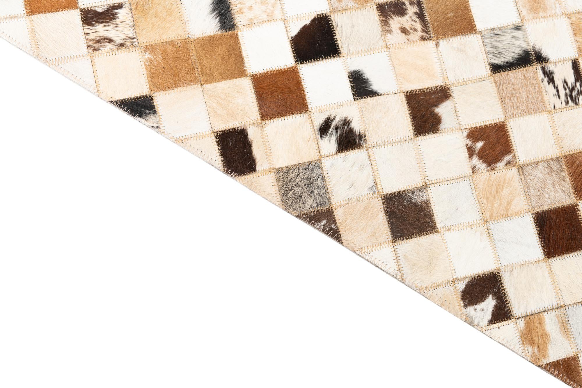 5' x 7' 10 Cowhide Leather Rug