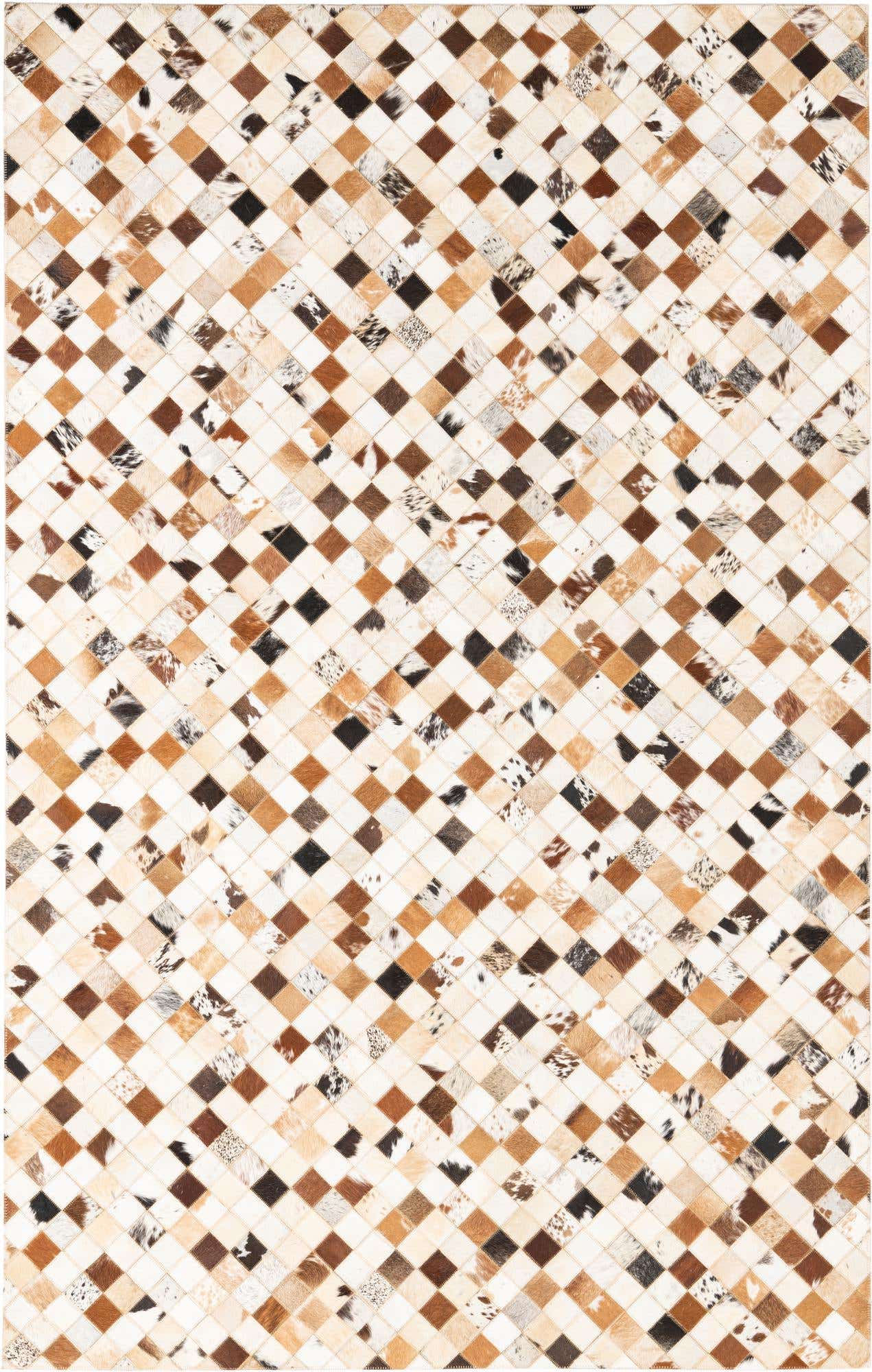 5' x 7' 10 Cowhide Leather Rug