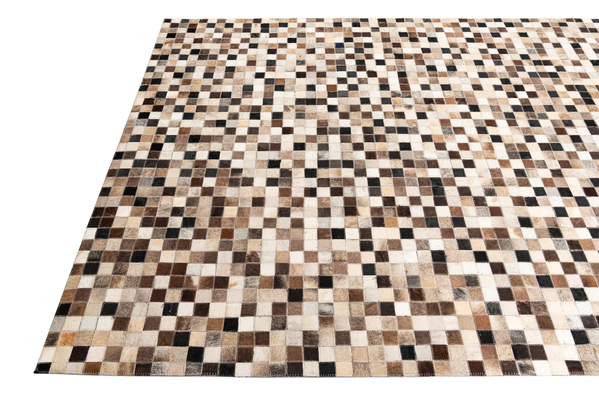 5' x 8' Cowhide Leather Rug