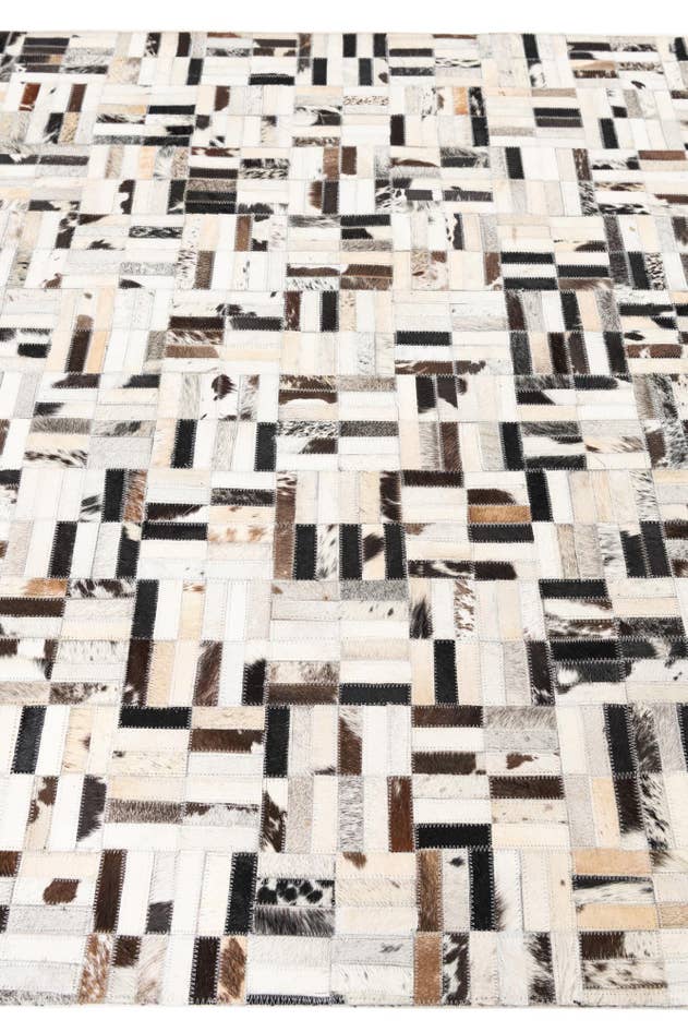 Detail image of 5' x 7' 10 Cowhide Leather Rug