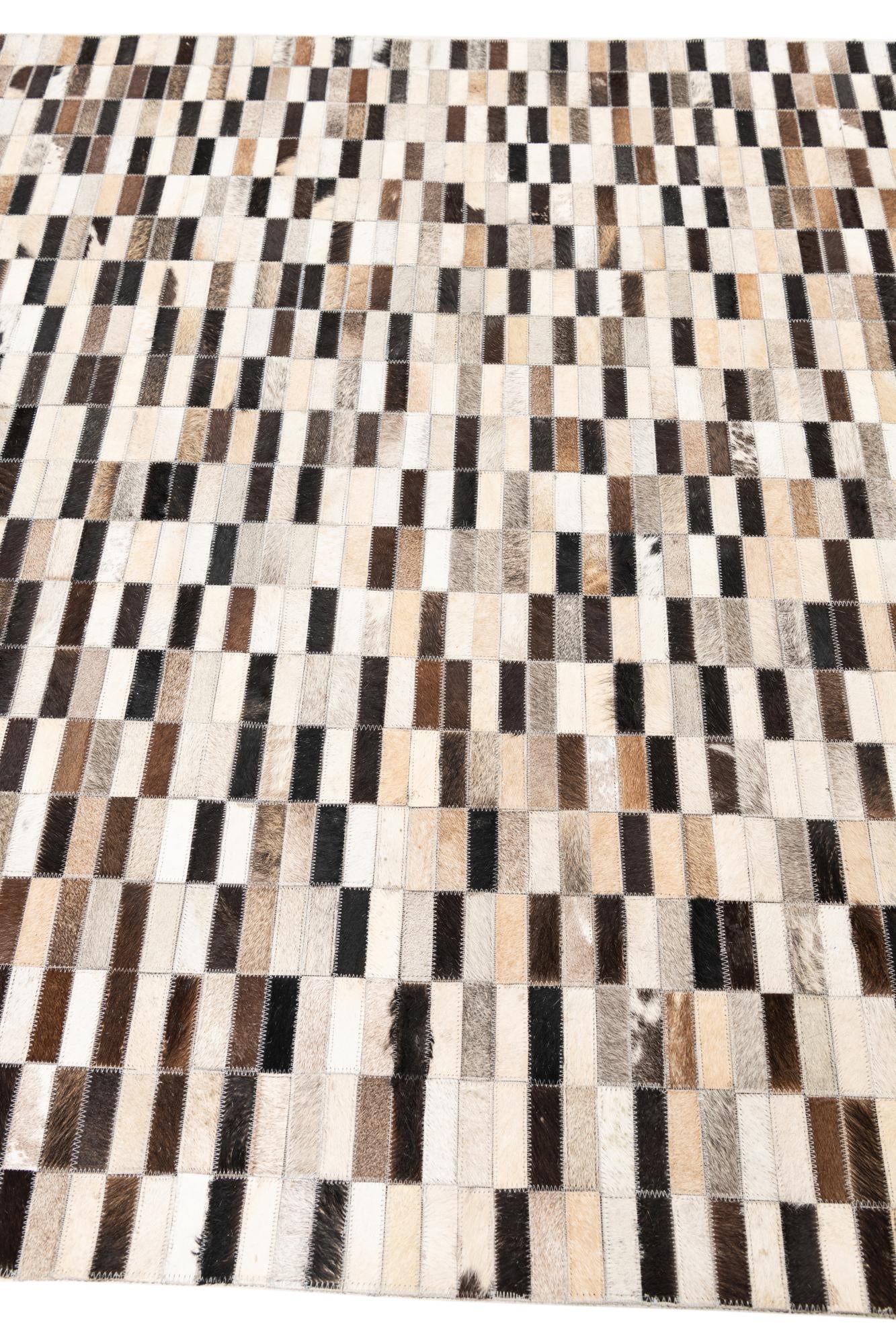 5' x 7' 10 Cowhide Leather Rug