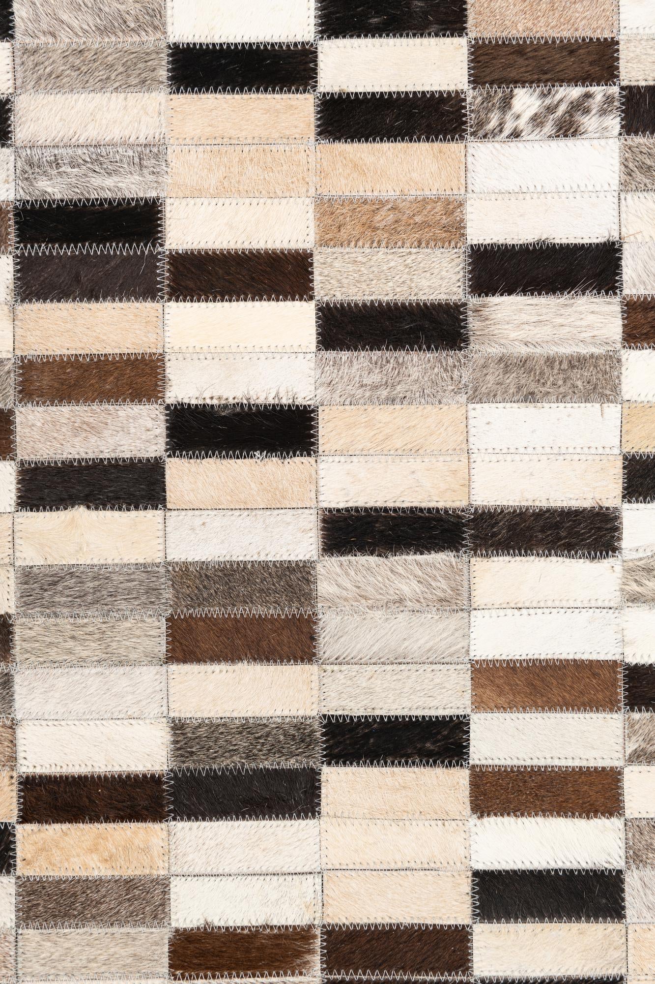 5' x 7' 10 Cowhide Leather Rug