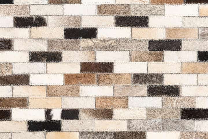 5' x 7' 9 Cowhide Leather Rug