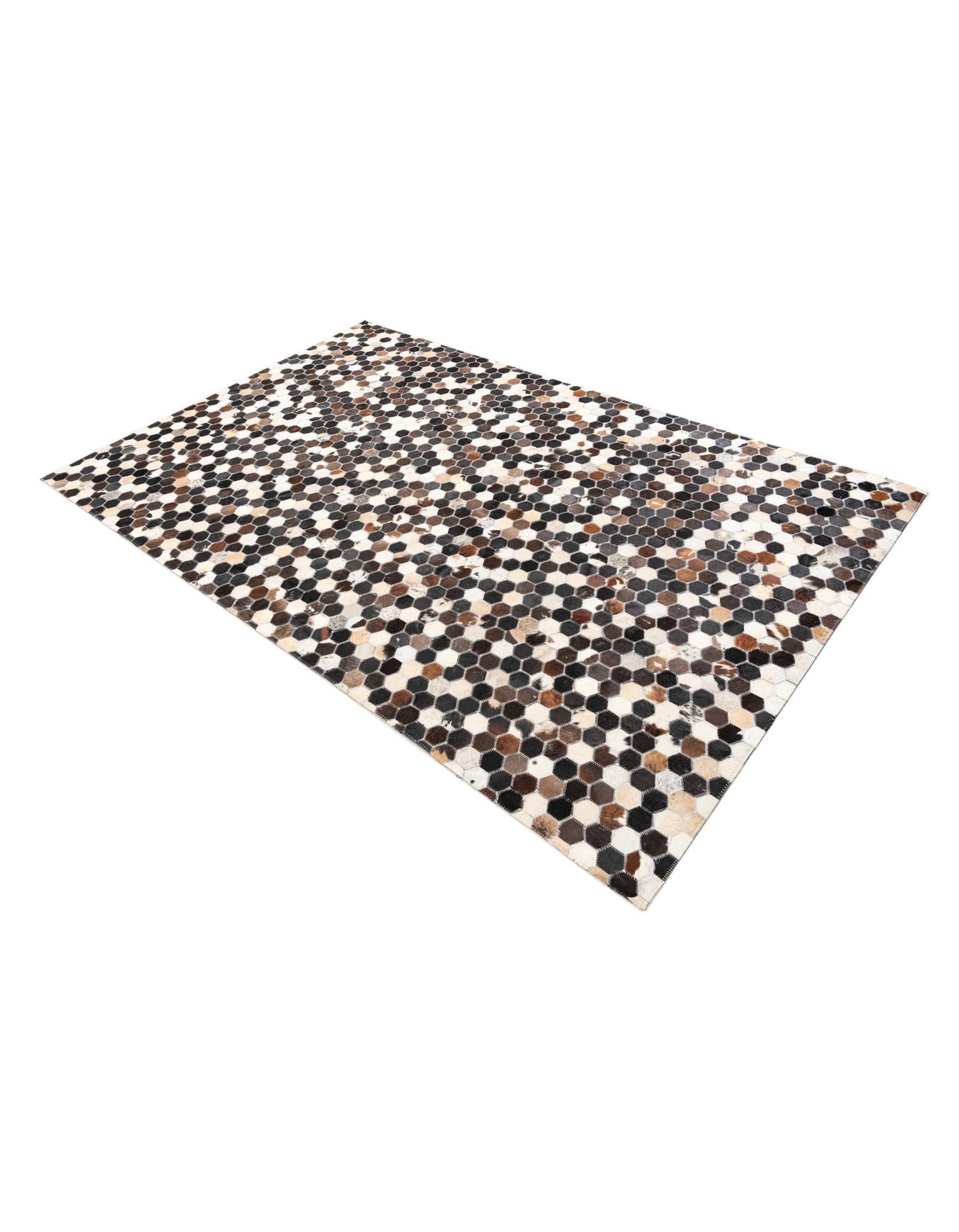 5' x 7' 8 Cowhide Leather Rug