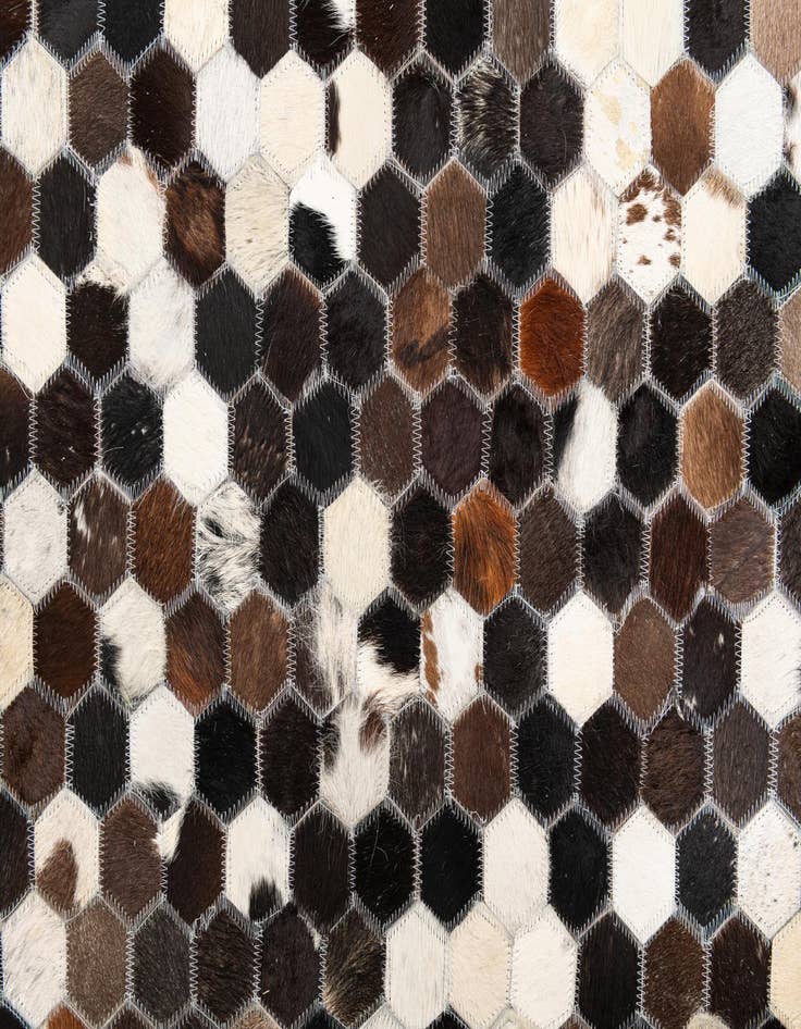 Detail image of 5' x 7' 8 Cowhide Leather Rug