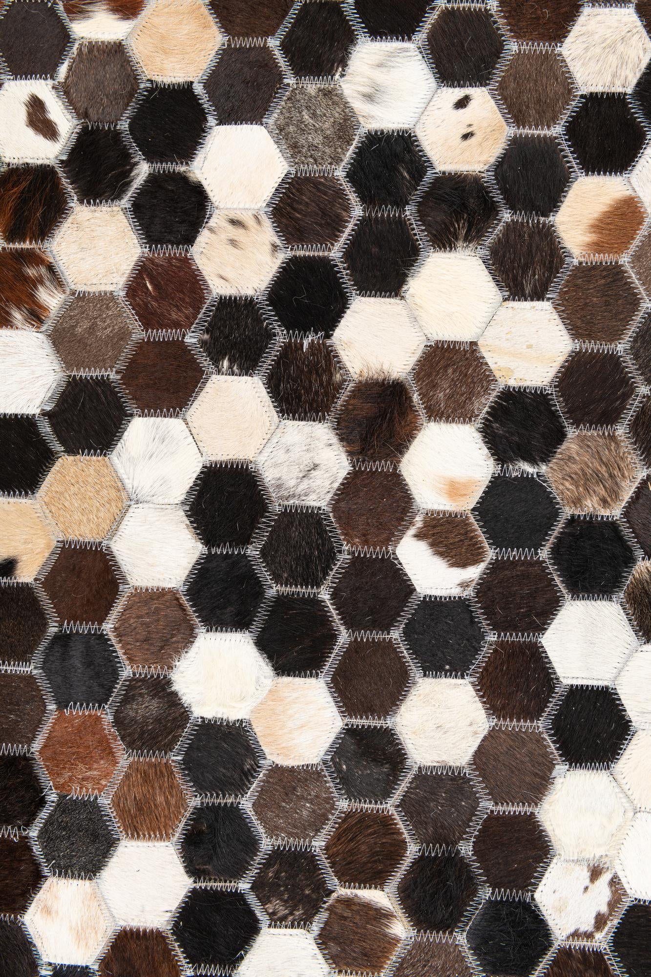 5' x 7' 8 Cowhide Leather Rug
