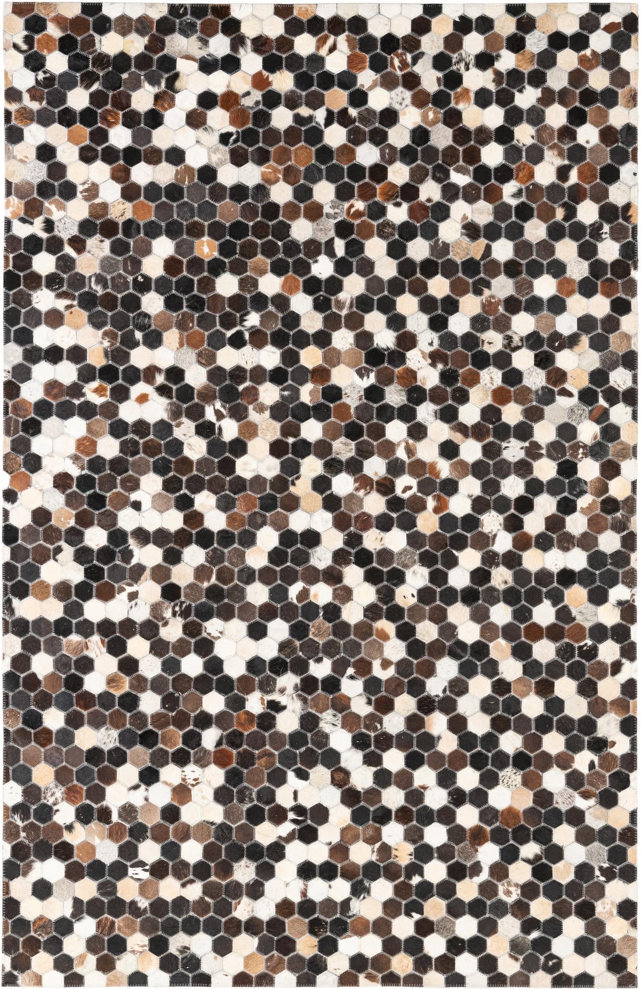 5' x 7' 8 Cowhide Leather Rug