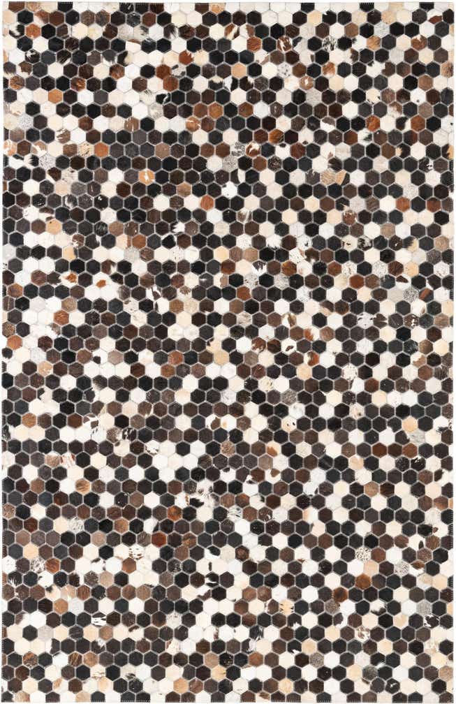 5' x 7' 8 Cowhide Leather Rug