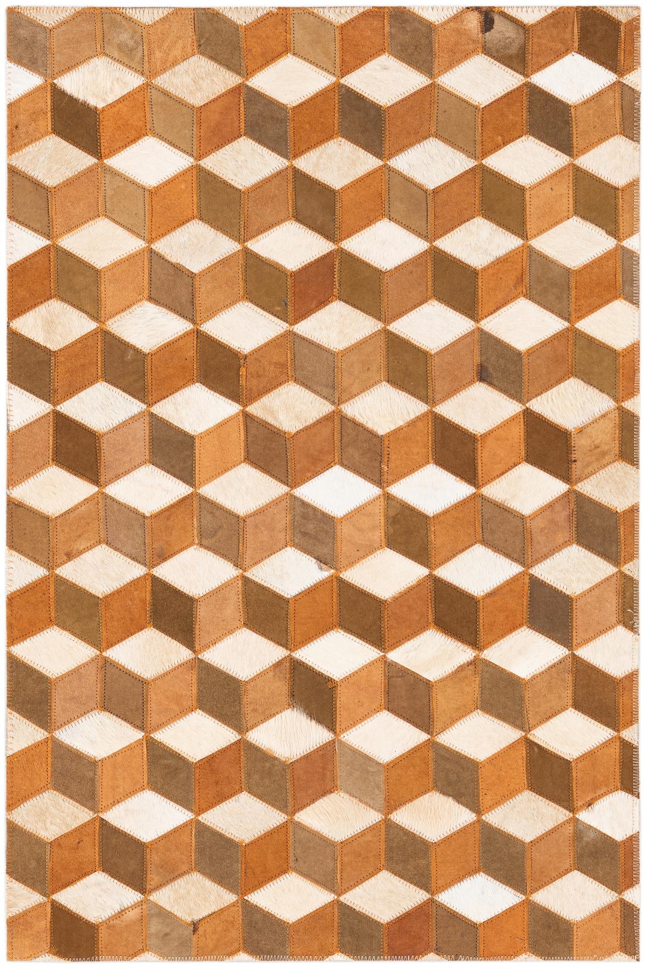 2' x 3' Cowhide Leather Rug