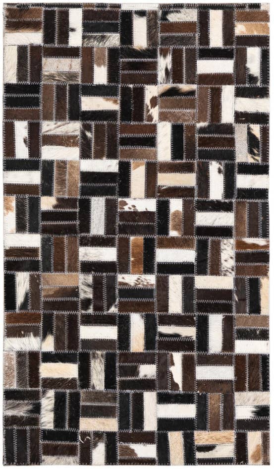 Detail image of 1' 9 x 3' Cowhide Leather Rug