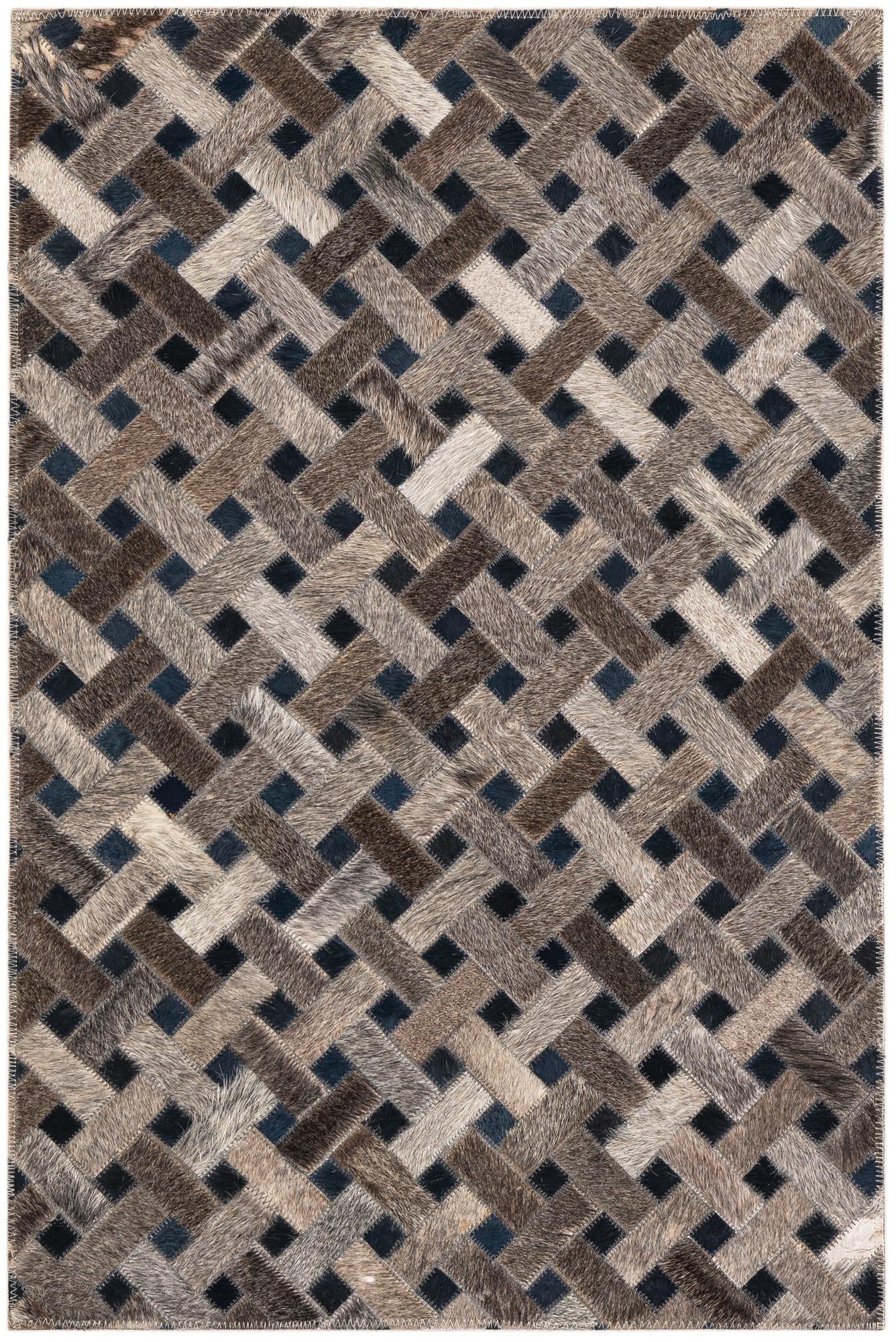 2' x 3' Cowhide Leather Rug