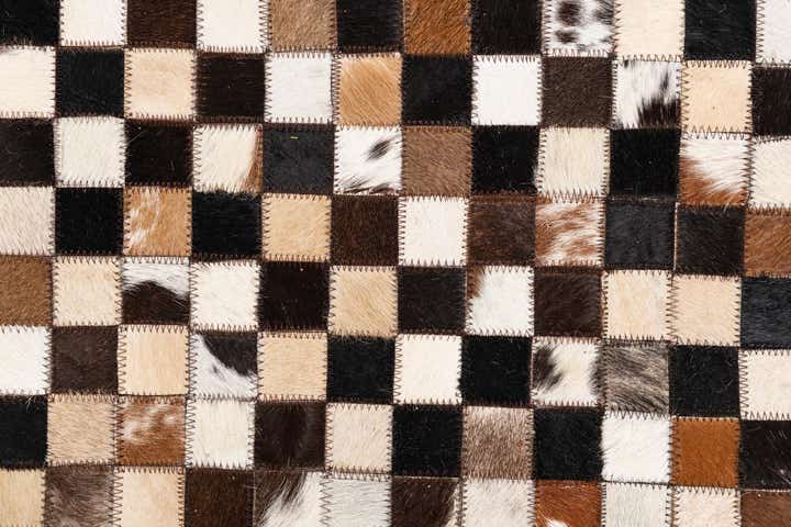 8' 2 x 10' 2 Cowhide Leather Rug