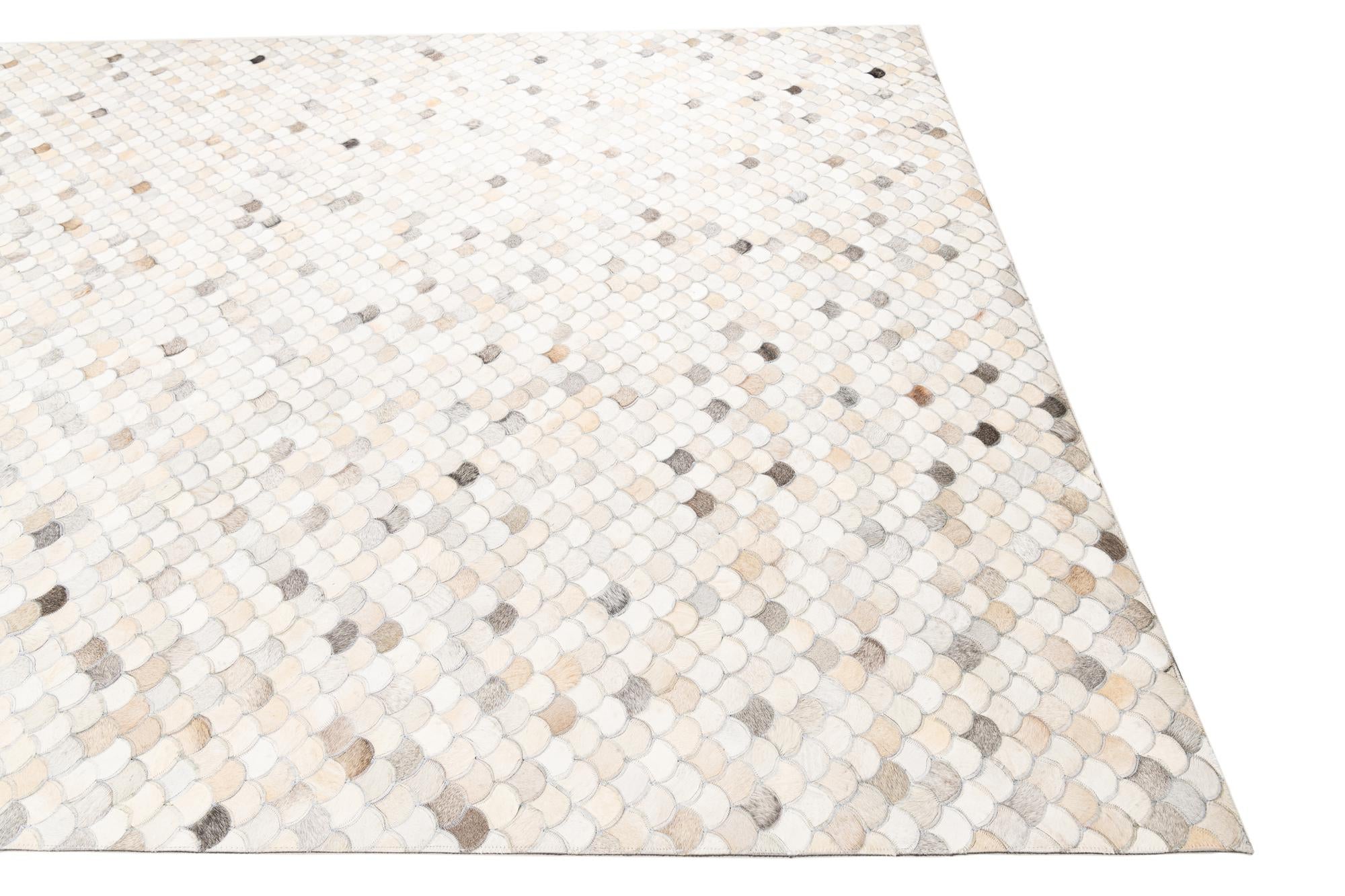 8' x 10' Cowhide Leather Rug