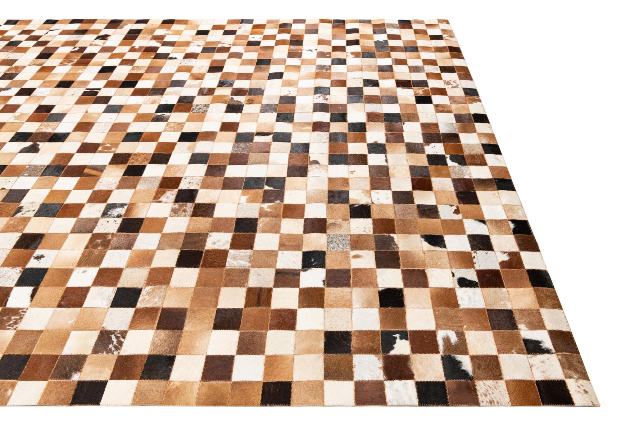 8' x 10' Cowhide Leather Rug