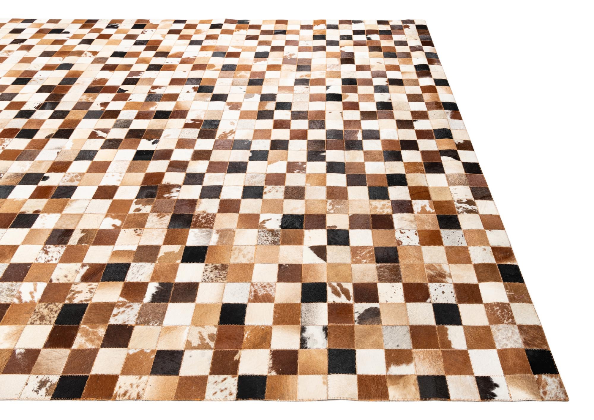 8' x 10' 2 Cowhide Leather Rug