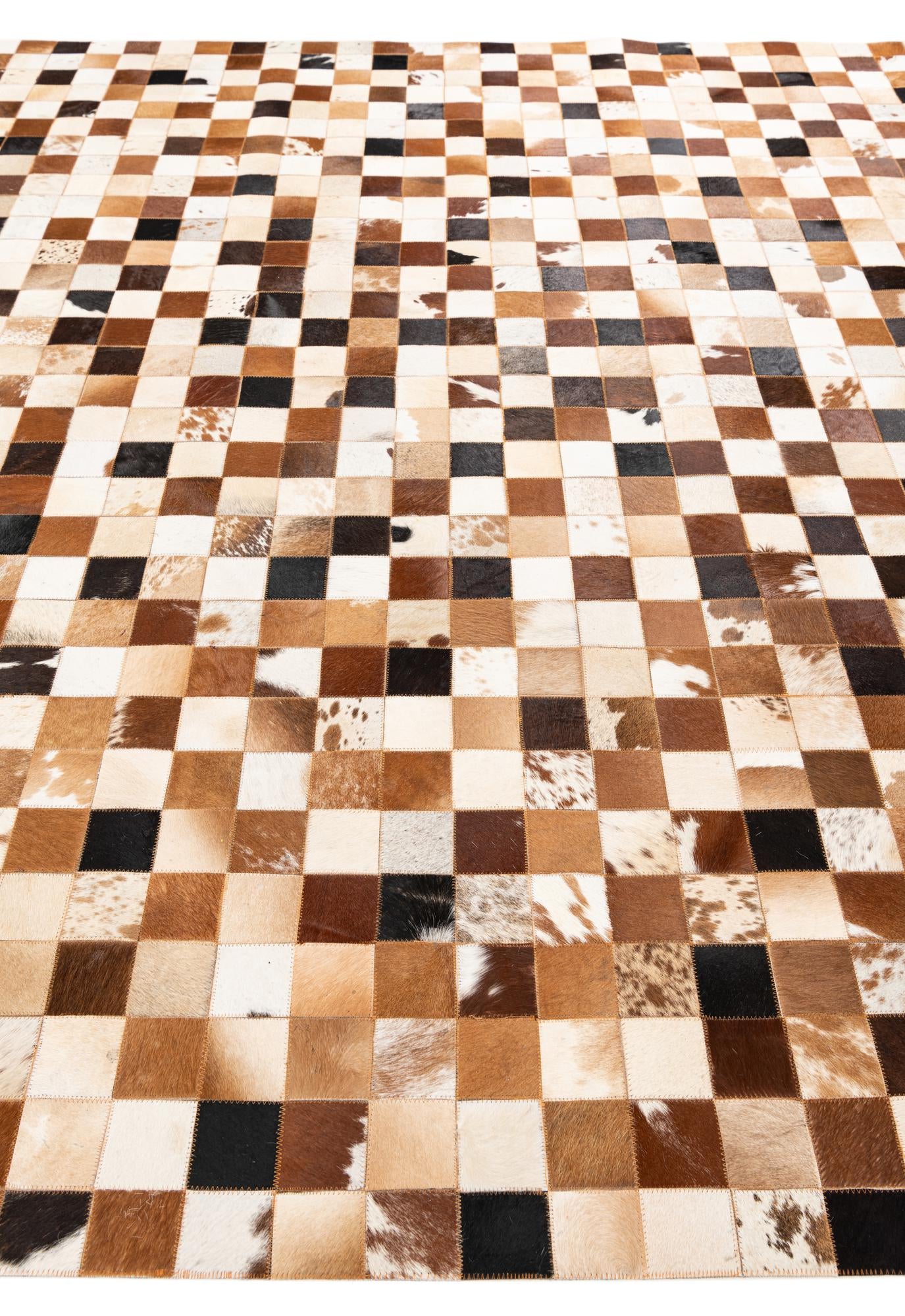 8' x 10' 2 Cowhide Leather Rug