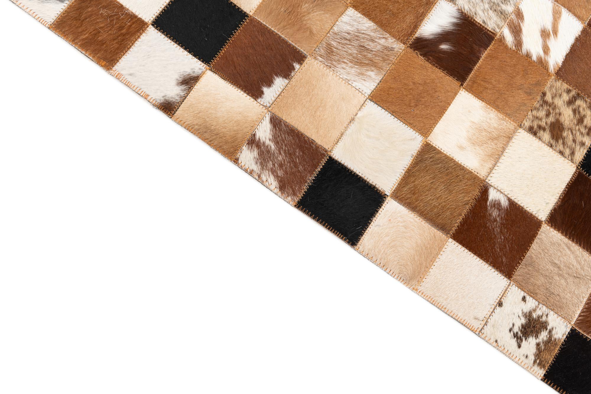 8' x 10' 2 Cowhide Leather Rug